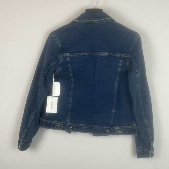 Good American The Fitted Blue Jean Jacket NWT Size 0 - Picture 6 of 12